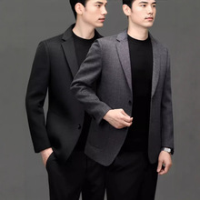 2025商务休闲羊绒西服男短毛呢大衣时尚秋冬双面呢西装领羊毛外套