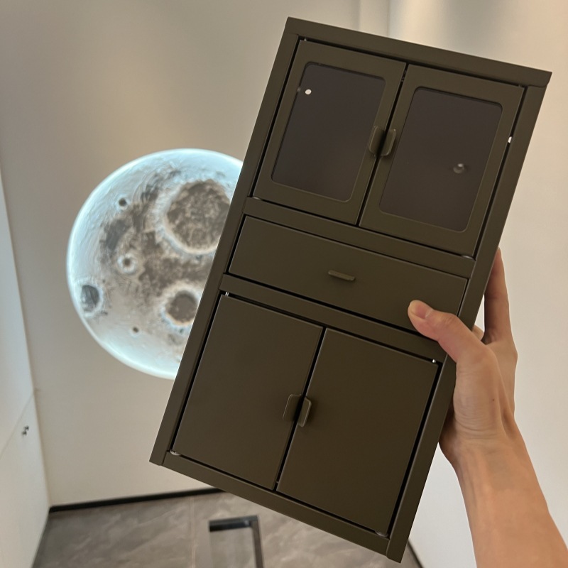Caja de almacenamiento de joyería mini muñeca pequeña muebles pequeño gabinete de archivos para chicas regalo de cumpleaños pequeño gabinete de escritorio sin instalación