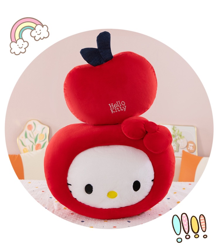 Tiktok-Style Kt Cat Pillow Cartoon Cute Classic Hello Kitty Plush Toy Apple Pillow Doll Gift