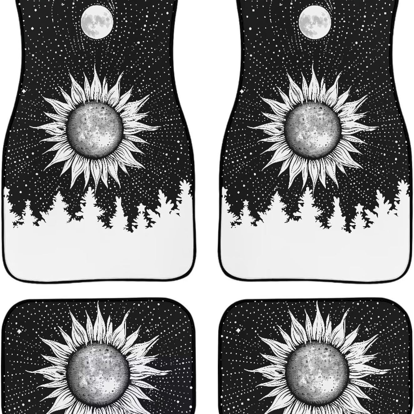 Cross-border JIT wholesale rose car floor mats, four-piece set of universal floor mats, non-slip and dirt-resistant car floor mats