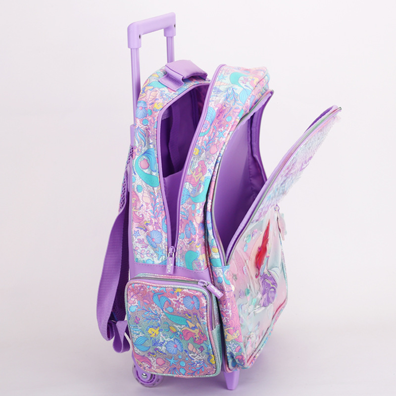 Mochila escolar australiana para estudiantes de primaria para aliviar la carga niña niña niña princesa bolsa de tracción de gran capacidad mochila seda flores