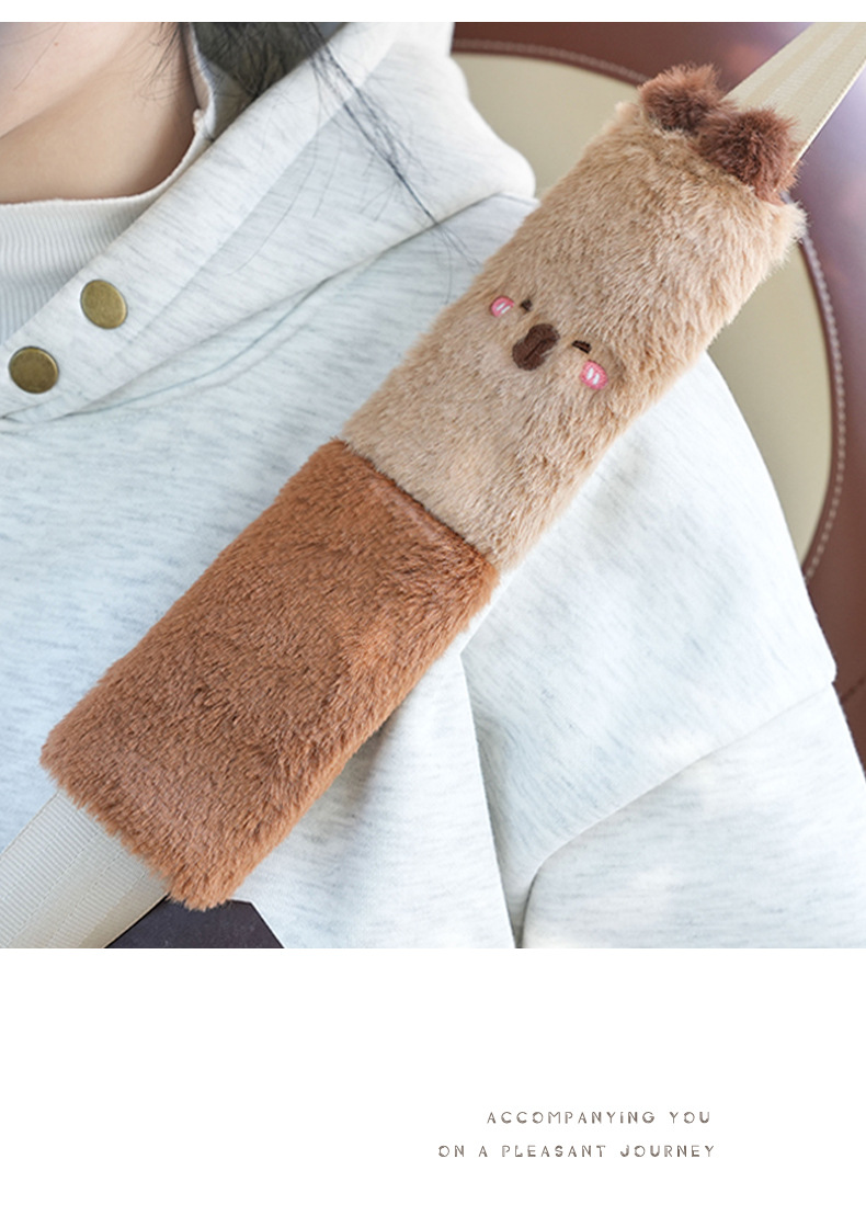 Manufacturer Customized Seat Belt Shoulder Pads Capibala Car Seat Belt Cover Plush Car Anti-Stranglehold Car Shoulder Pads