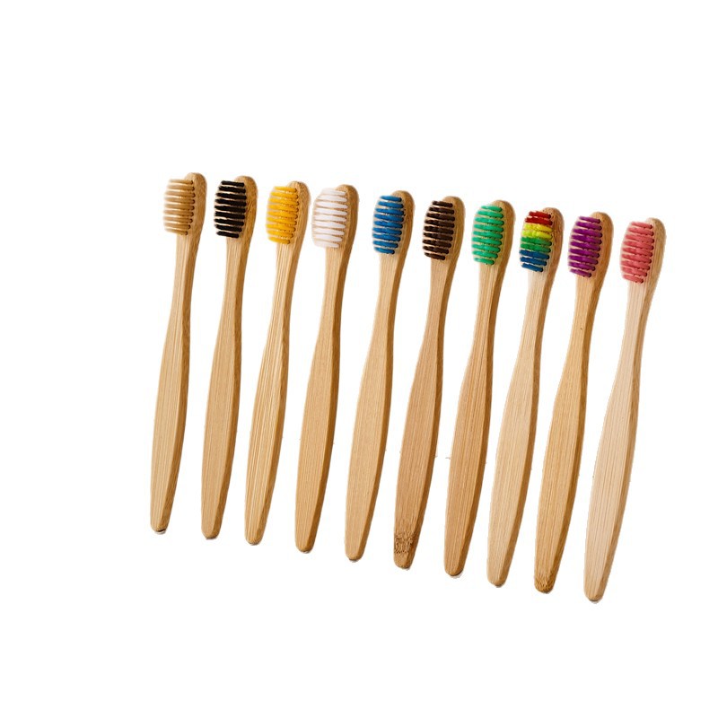 Cepillo de dientes de carbono de bambú para niños Papel Kraft en caja Arco Iris cepillo suave ultrafino cepillo de dientes de bambú de madera se puede configurar