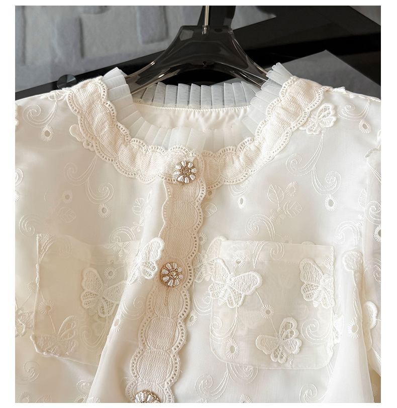 Vêtements pour femmes, petit style, tempérament, costume féminin, nouveau design d'été, haut brodé en jacquard, short à jambes larges, costume deux pièces_voghion.com