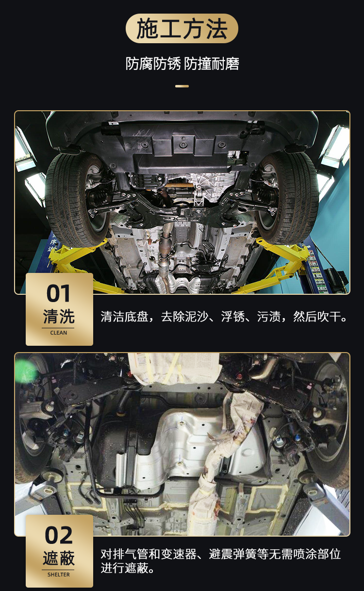 ShiliDun Gold Can Particle Adhesive Car Chassis Armor Self-Applied Anti-Rust Paint for Undercarriage and Side Skirts, Original Factory White