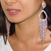 Fashionable accessory, earrings, European style, diamond encrusted, internet celebrity