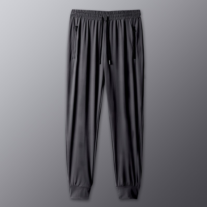 Pantalones deportivos, seda de hielo para hombre, delgado, de secado rápido y transpirable, verano, verano, entrenamiento de fitness tejido, pantalones de baloncesto para correr