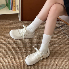 树上有云银色复古平底单鞋女2025新款秋季配裙子软底法式玛丽珍鞋