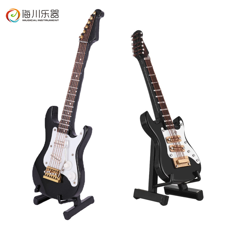 Mini guitar Decoration 10/14cm Home ornament Photography prop Musical Instruments Decoration Leather box wholesale