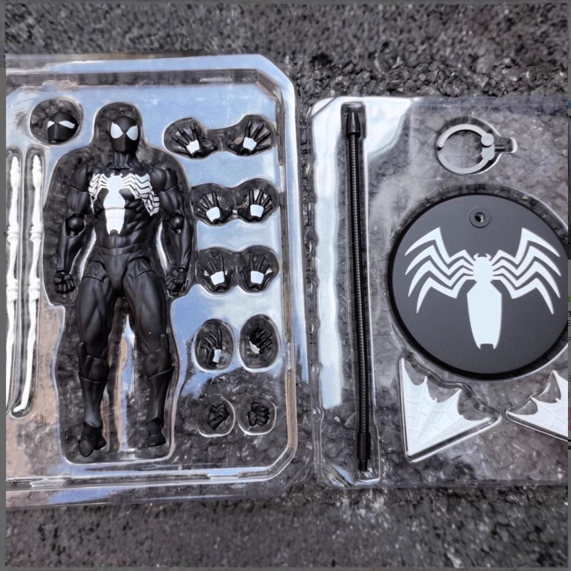 Marvel Messtoys Black Neighborhood Symbiote Spider-Man Suit Joint Movable Figure Model Toy