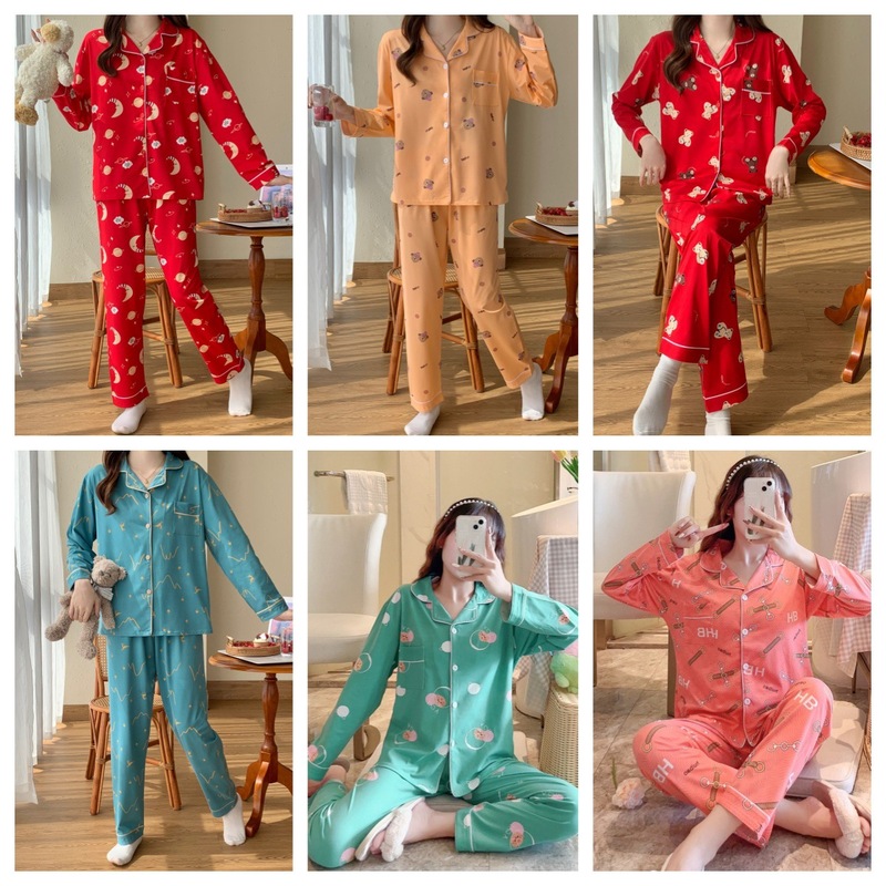 Women's Pajamas Spring and Autumn Long-Sleeved Long Pants Cotton-Like Cartoon Mom-Style Home Wear Set Wholesale Dropshipping