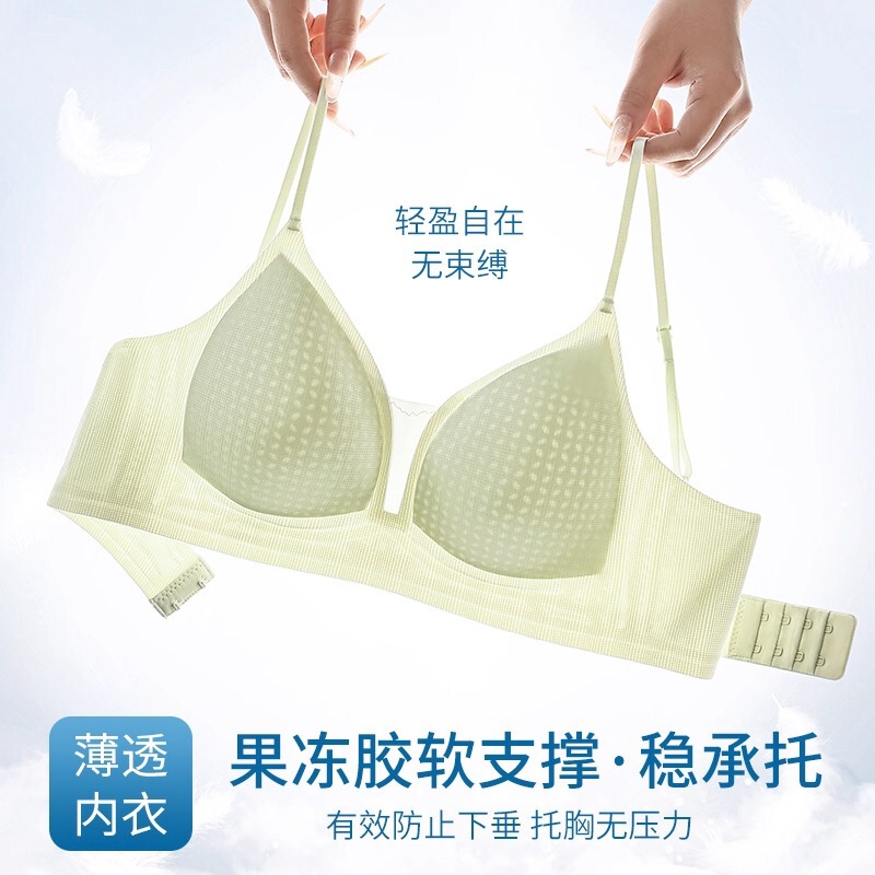 夏季薄款无痕小胸聚拢内衣女无钢圈收副乳防下垂舒适软支撑文胸罩|undefined