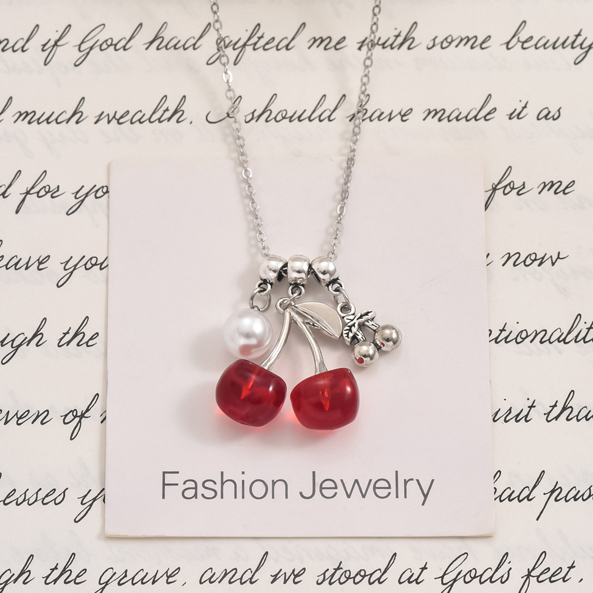 Cherry Elegant Modern Style Alloy Zinc Alloy Pendant Necklace Wholesale display picture 2