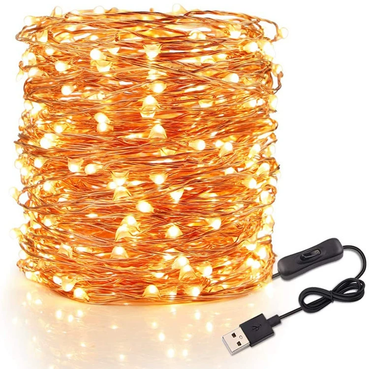 Внешняя торговля поставка электронной коммерции светодиодные уличные цветные фонари USB световая струна с переключателем в помещении и на открытом воздухе 5 В мини-медная проволока световая струна