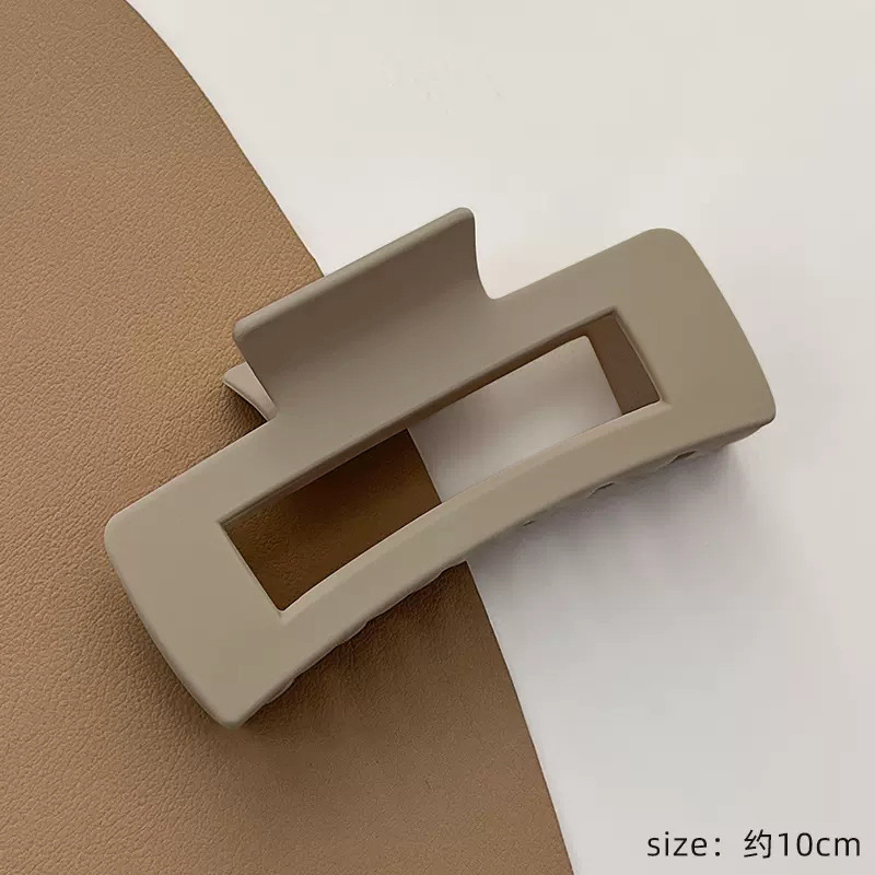 Milk Brown simple clip de tiburón horquilla hembra Cabeza trasera updo clip de pelo cabeza de plástico grande pinza de pelo tocado horquilla