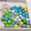 DIY Acrylic Sanzhu 50 Blue, Green and yellow tone 20mm mixed -colored mixed beading combination Chunky Beads