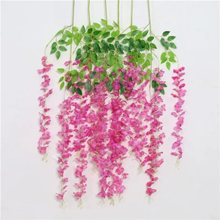 仿真紫藤花 假花藤条 家居婚庆装饰藤蔓植物吊顶花塑料豆瓣花批发