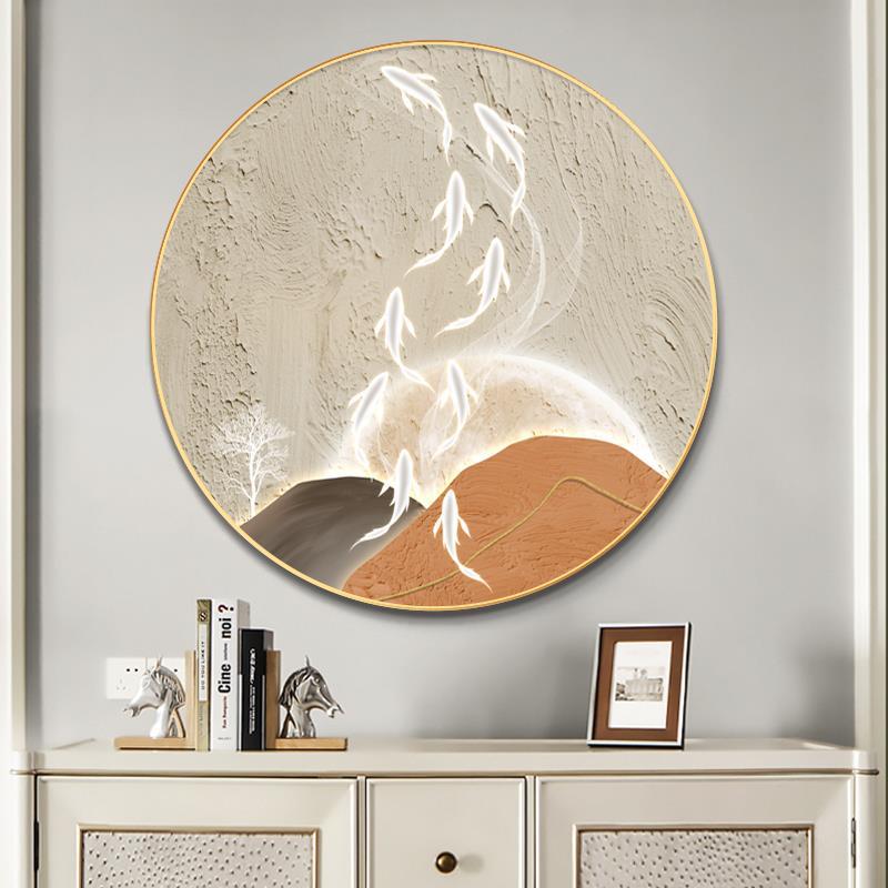 Jiuyu Jujiaitu lujoso porche pinturas decorativas mural redondo corredor restaurante entrada en la atmósfera pinturas colgantes de porcelana cristalina