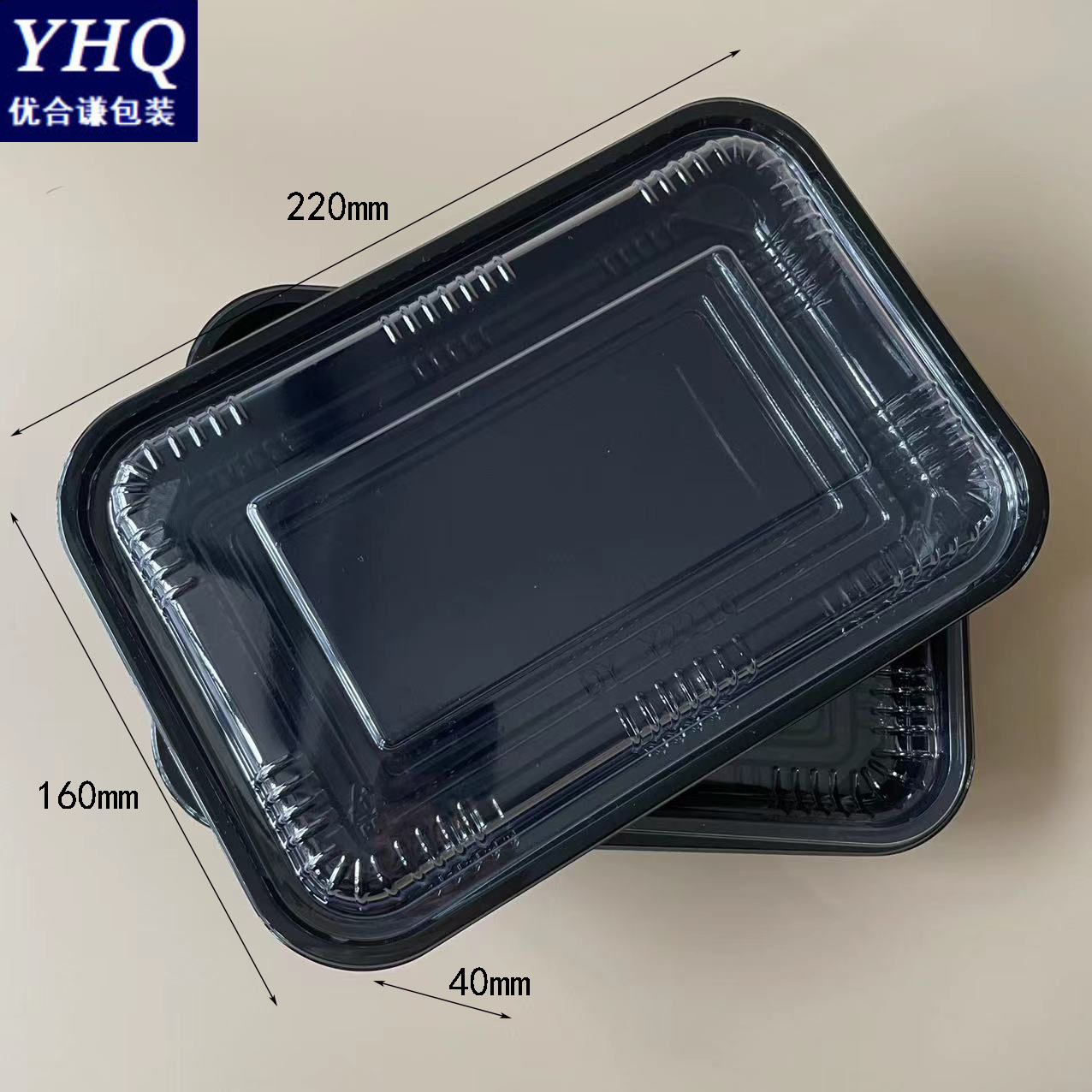 现货2216-40一次性塑料肉卷盒生鲜沙拉食品包装带盖包装盒批发