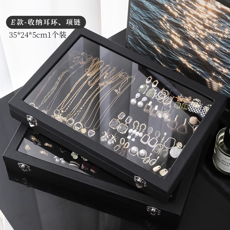 Storage system, necklace, earrings, ring, 9 pieces