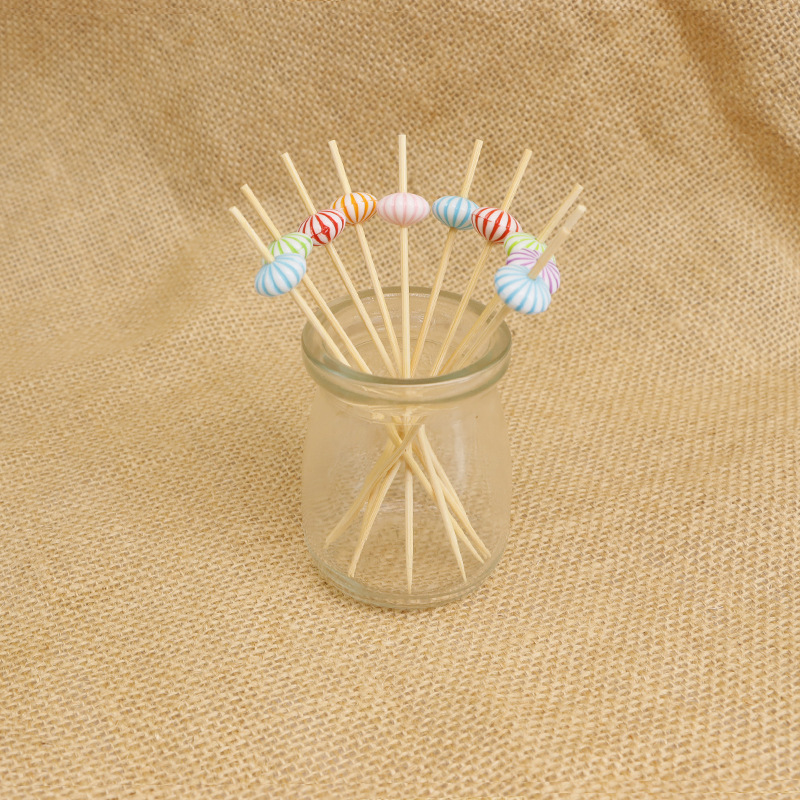Desechable palo de bambú 12cm cóctel decorativo palo de postre