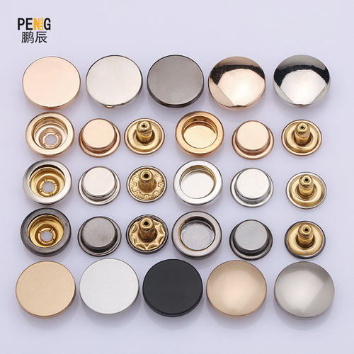 Wholesale metal four-in-one flat curved surface panel round 501/503/831/633 down jacket buttons