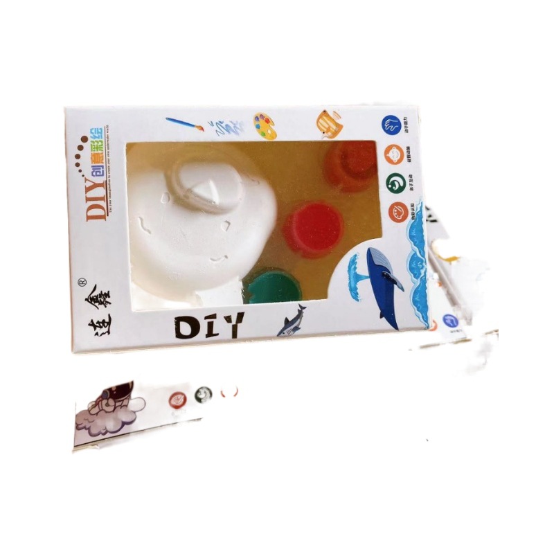 Juguetes infantiles DIY creativos pintados pintados en caja pintados muñecas de yeso dibujos animados llenos blancos puestos lotes