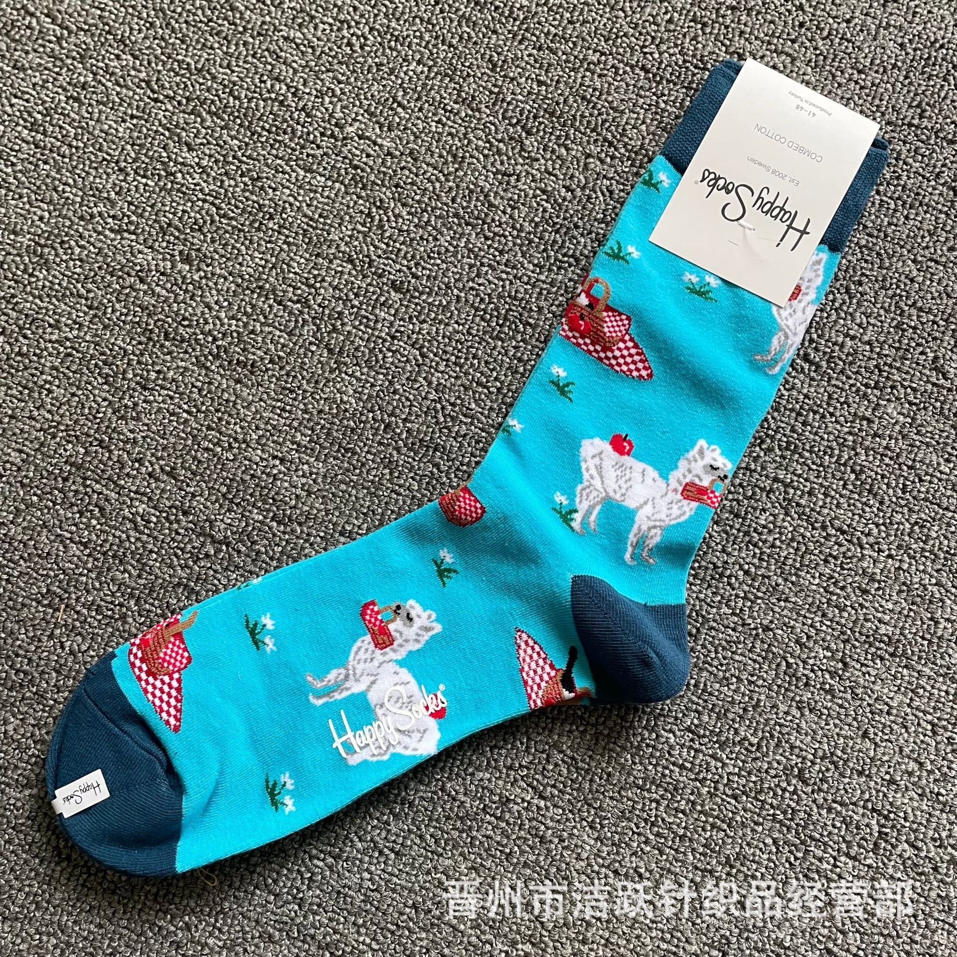 Happy socks新品高品质ハイレザー男性ソックススウェーデンコットンソックスファッションソックスカップルinsロング美脚ソックス