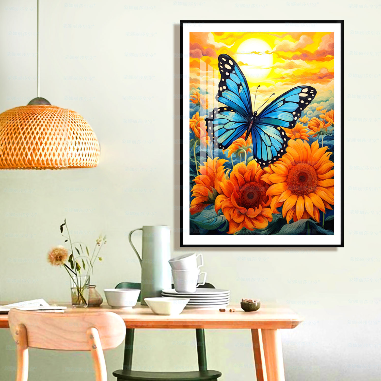 Monalisa Royal Cruz puntada mariposa nueva mariposa simple hermosa sala de estar decoración pequeño bordado hilo hecho a mano image 5
