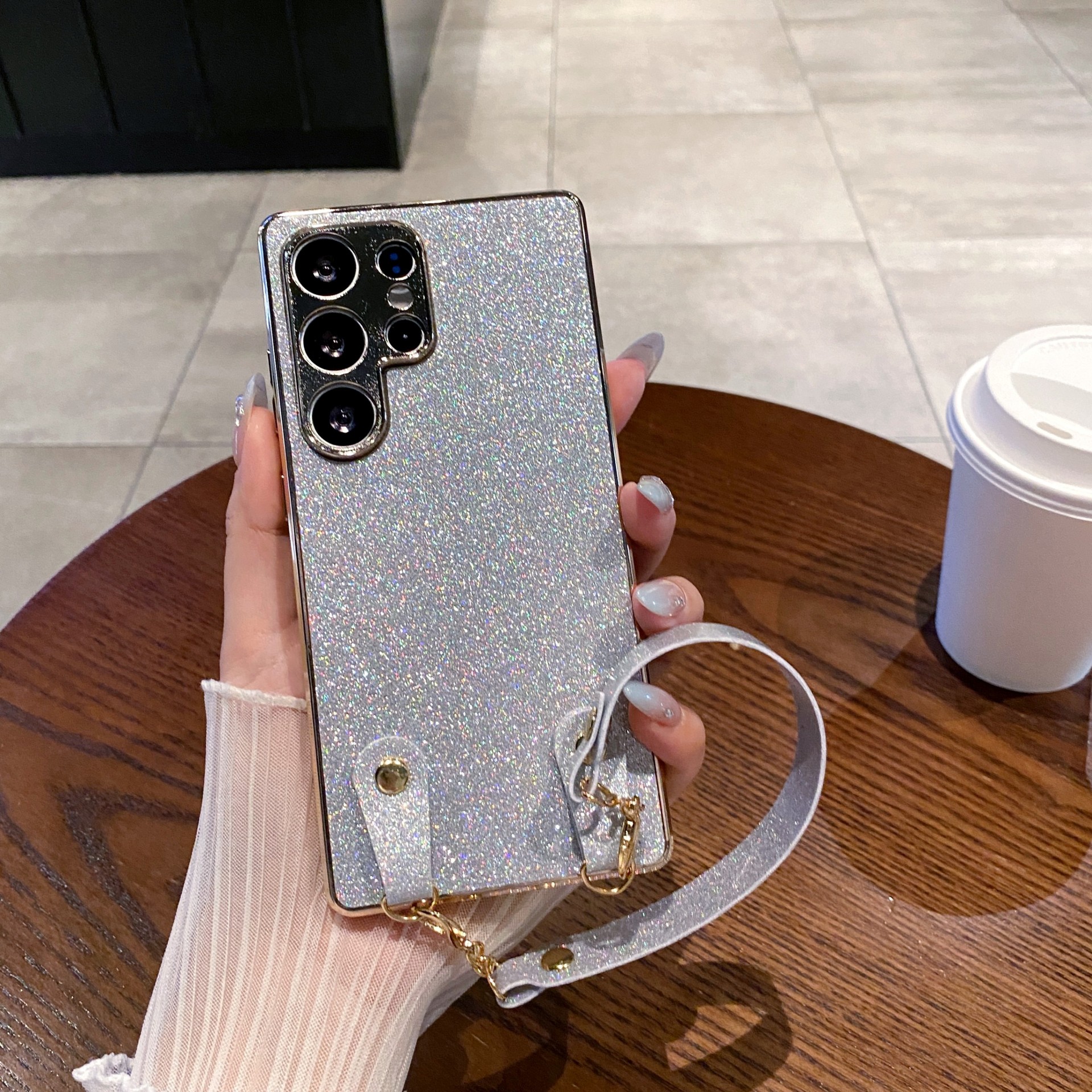 Electroplated Fine Flash Suitable For Samsung Galaxy S25 Phone Case Full Coverage Lens A56 Shockproof S24 Ultra_voghion.com