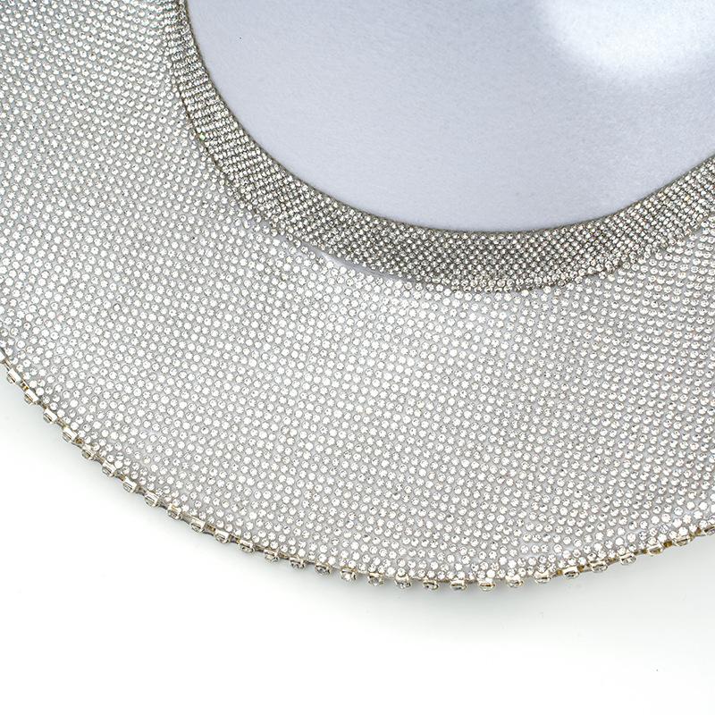 Europa y los Estados Unidos nuevos sombreros festivos de vaquero con bordos de moda sombreros de lana espectáculo de baile de diamantes grandes bordes de sombrero occidental