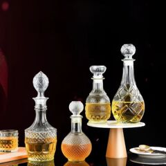 ガラス装飾洋酒瓶透明xo赤ワイン空瓶ウイスキーワイン分注樽器1000ml卸売り