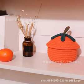 跨境棉绳编织水果蔬菜收纳筐家用玩具整理筐手工编织收纳篮