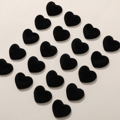 韓版可愛暗黑風樹脂植絨愛心桃心貼片diy耳飾髮飾手機殼飾品配件