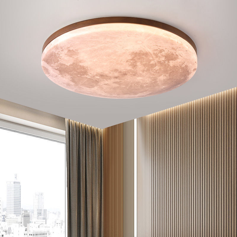 New Chinese-style moon LED ceiling light, Nordic creative cozy room bedroom light, Japanese-style wooden balcony corridor light New Chinese-style moon LED ceiling light, Nordic creative cozy room bedroom light, Japanese-style wooden balcony corridor light