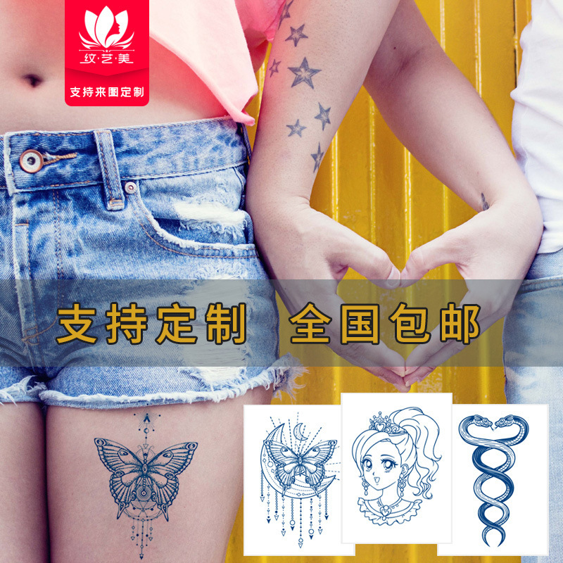 In stock wholesale herbal juice fresh figure tattoo stickers lasting two weeks herbal plant cross-border supply tattoo stickers
