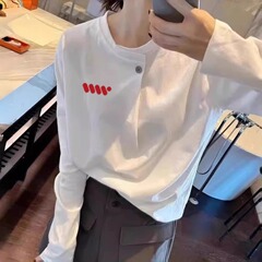 2025春秋季新款韩版长袖T恤女设计感纯棉打底衫上衣