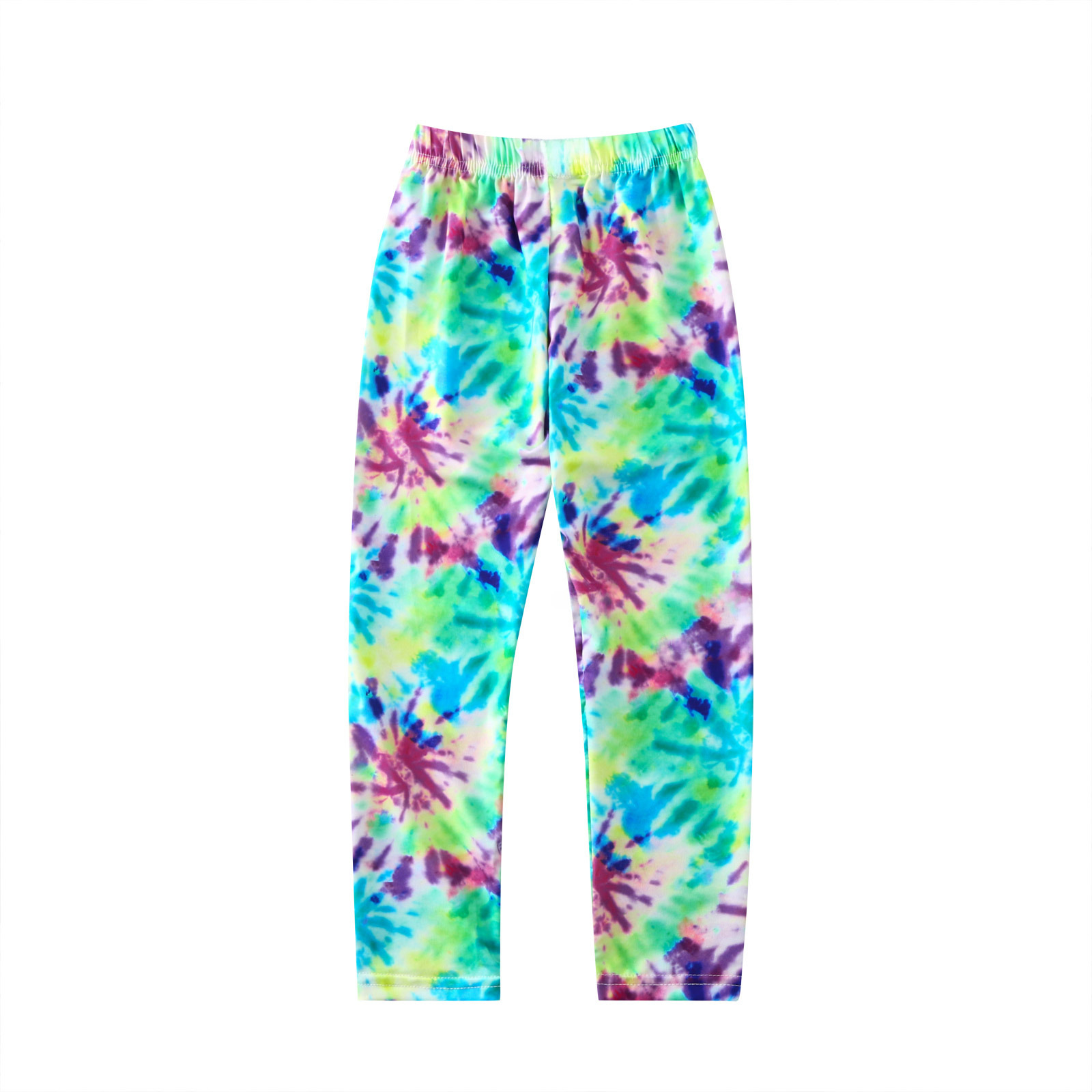 New 16-color small and medium-sized children's girls' floral print tight leggings for export, with elastic waistband
