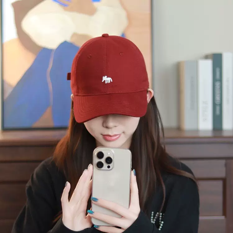 新款帽子小狐狸刺绣韩版爆款棒球帽女大头围宽檐深顶显脸小鸭舌帽