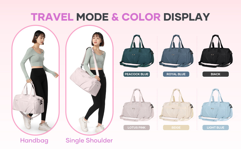 Bolsa de gimnasio unisex con compartimento para zapatos, bolsa de deporte, impermeable, para viajes y yoga_voghion.com