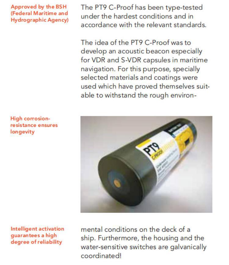 Novega船用BEACON PT9 C-PROOF船舶VDR水下定位信标PT9 NINETY-阿里巴巴