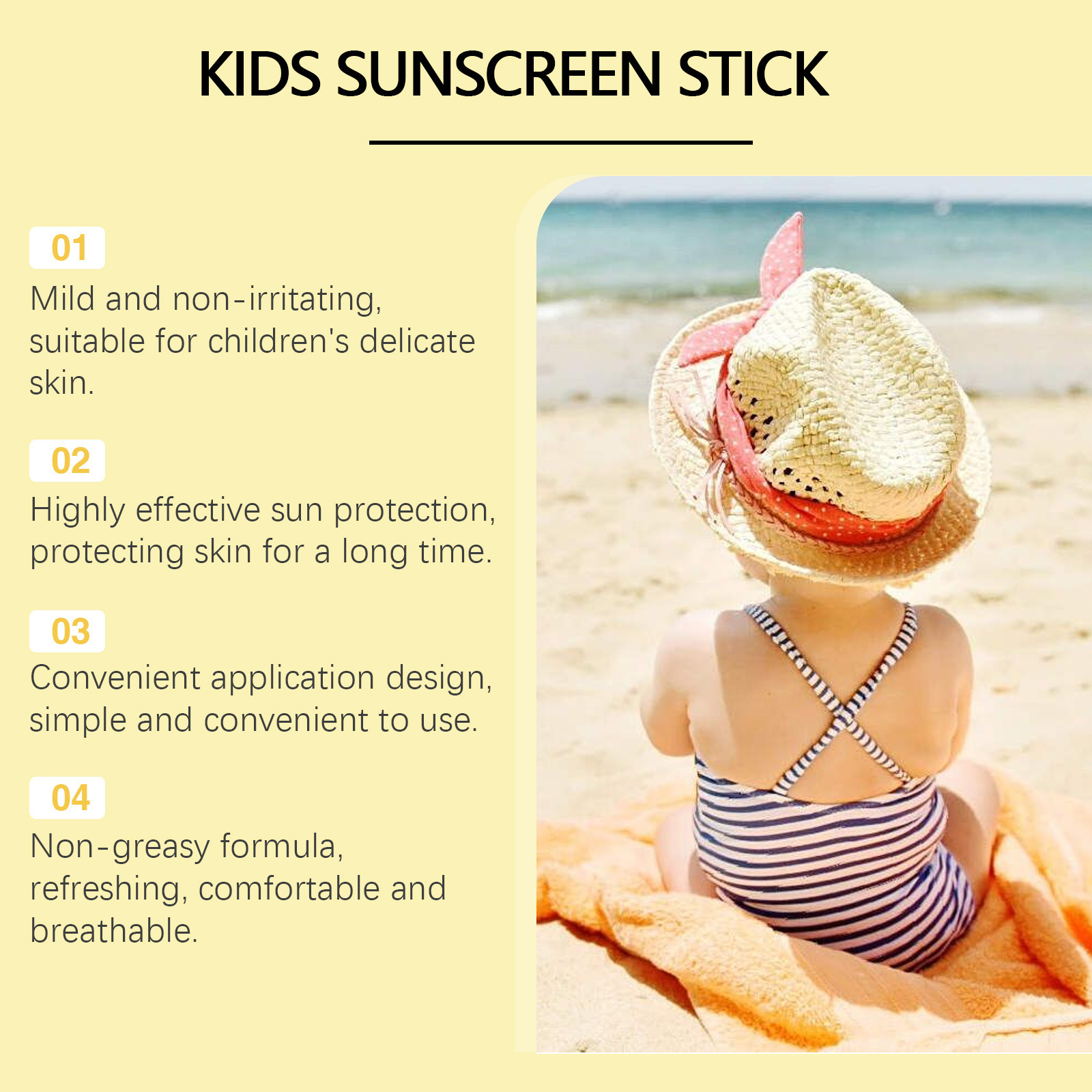 Children's Protective Stick UV Light Refreshing Not Sticky