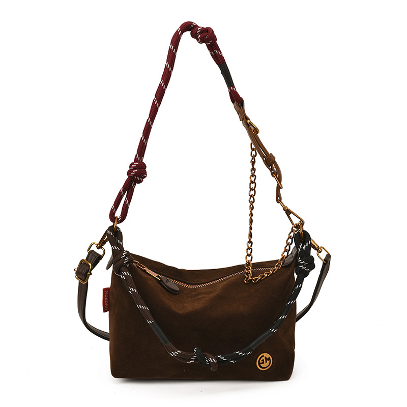 2025 invierno nuevo estilo de transporte exterior versátil bolso de brazo portátil de alta calidad bolso de hombro de lana suave bolso de mochila