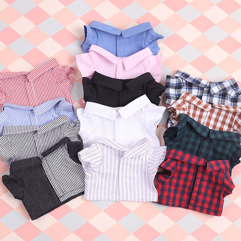 20cm muñeca camisa celebridad estilo Camisa de algodón muñeca 15cm camisa blanca 10cm camisa de manga corta