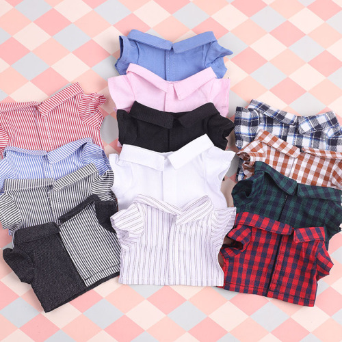 20cm baby shirt, celebrity same style shirt, cotton doll 15cm white shirt, 10cm short-sleeved shirt