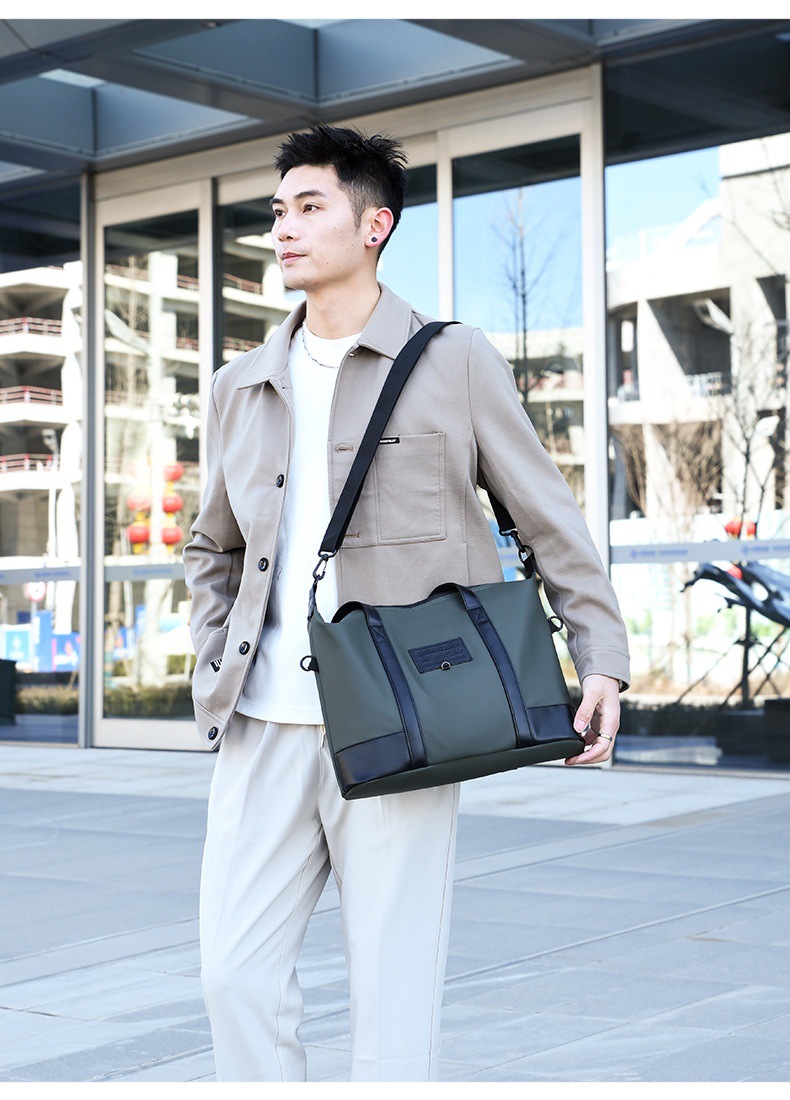 Men's business casual large-capacity travel bag, Korean-style fashionable handbag, lightweight crossbody bag, simple briefcase undefined