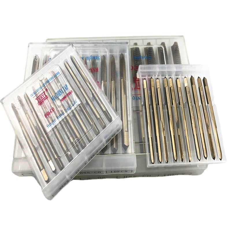 <SXT> Кобальтсодержащий Метчик с прямой канавкой желтого цвета из быстрорежущей стальной проволоки M35 толщиной и мелкими зубьями нестандартные левый и правый m2-m20