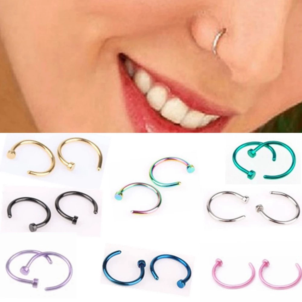 Physiological nose piercing stainless steel, (Cross-border trading), simple and elegant design