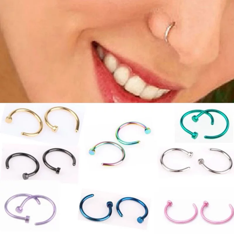 Physiological nose piercing stainless steel, (Cross-border trading), simple and elegant design