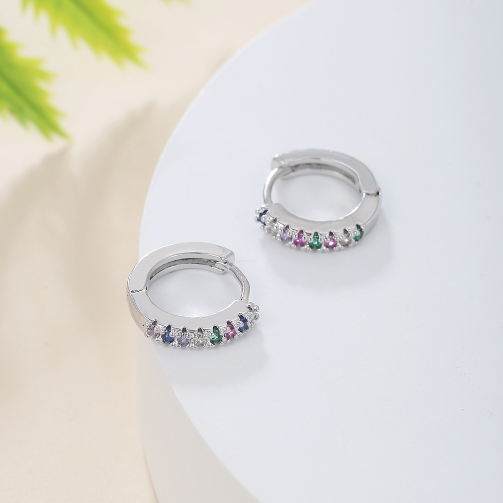 Fashion Geometric Copper Plating Zircon Earrings 1 Pair